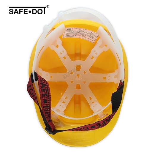 Safety Helmet with Ratchet Adjustment & 6 Point Cradle Construction Worker HDPE Hat Personal Protective Equipment (3 Pcs)