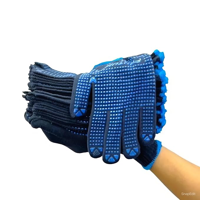 Dotted Cotton Safety Hand Work Gloves for Better Grip Industrial Construction Gardening Assembling General Purpose Use Safety Hand Gloves