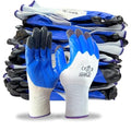 Nitrile Coated Safety Gloves for Men - Industrial, Gardening, Construction & Mechanical - Blue, Pack of 5 Pairs