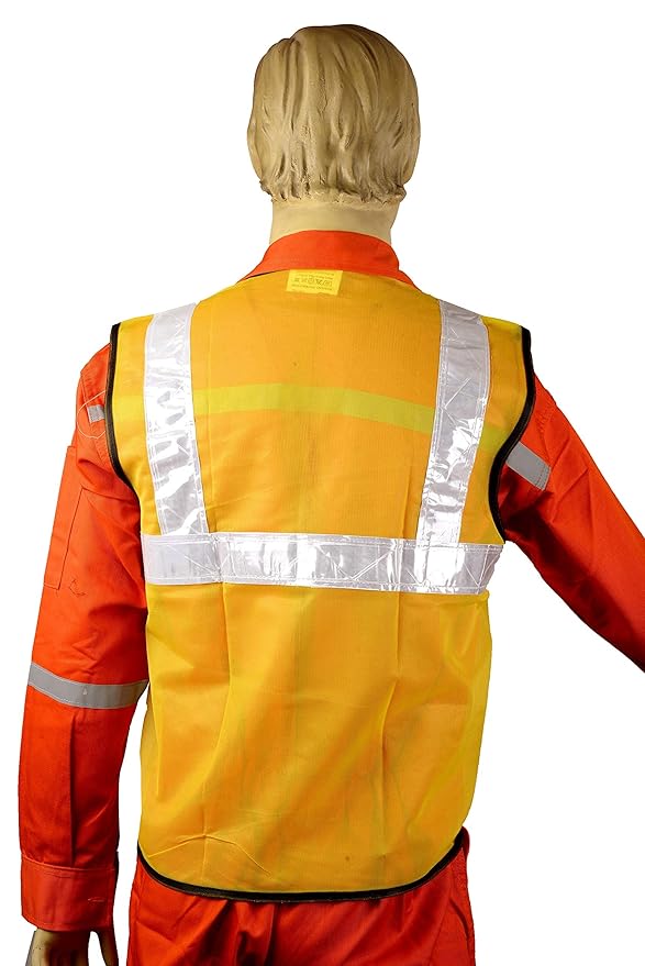 High Visibility Reflective Safety Jacket Yellow for Traffic Police, Workers, and Others Working Services Lightweight Reflective Construction Safety Jacket pack of 2