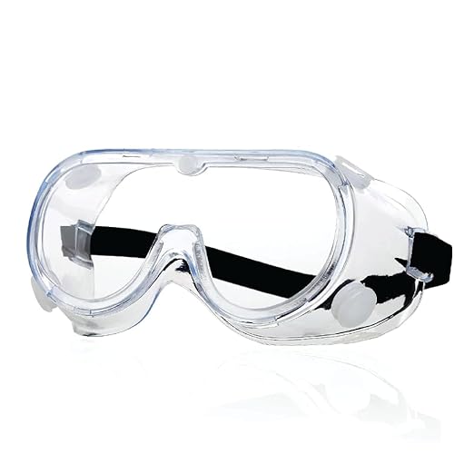 Safety Goggles for Chemical Protection with an Adjustable Strap and Minimum Lens Fogging (Pack of 1)