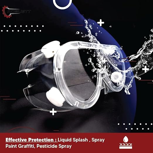 Safety Goggles for Chemical Protection with an Adjustable Strap and Minimum Lens Fogging (Pack of 1)