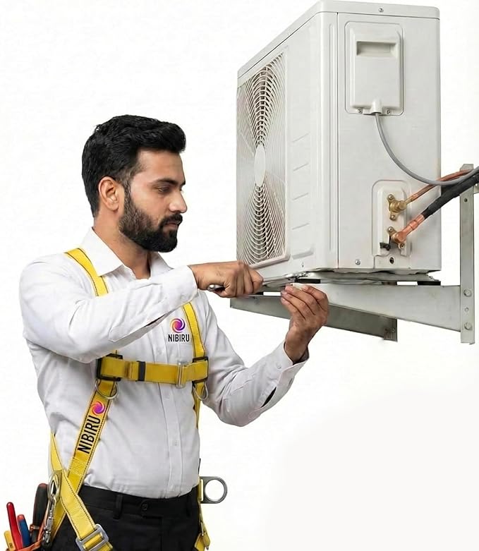 Full Body Climbing Harness Safety Belt for Fall Protection - Single Rope Lanyard with Solid Steel Snap Hook - Adjustable Industrial Safety Equipment for Lineman, Painting