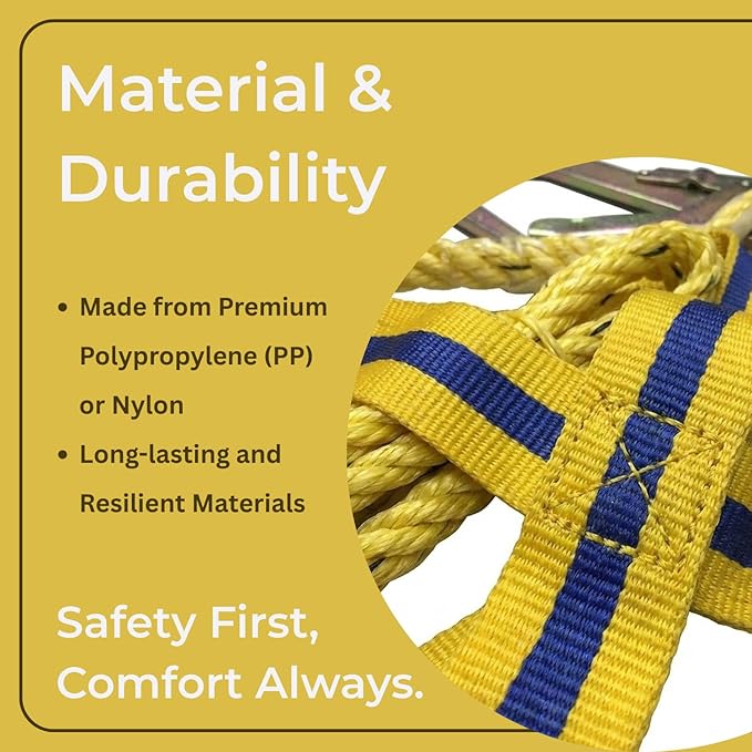 Polypropylene Nylon Full Body Safety Belt Harness (Single Hook & Single Rope, Multicolour)