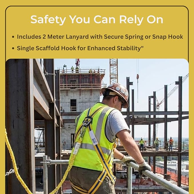 Polypropylene Nylon Full Body Safety Belt Harness (Single Hook & Single Rope, Multicolour)