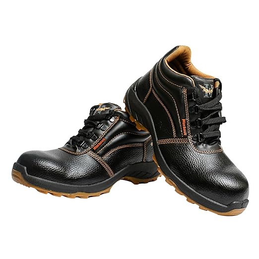 Mens Workout Dual Density Black Pvc Safety Shoe