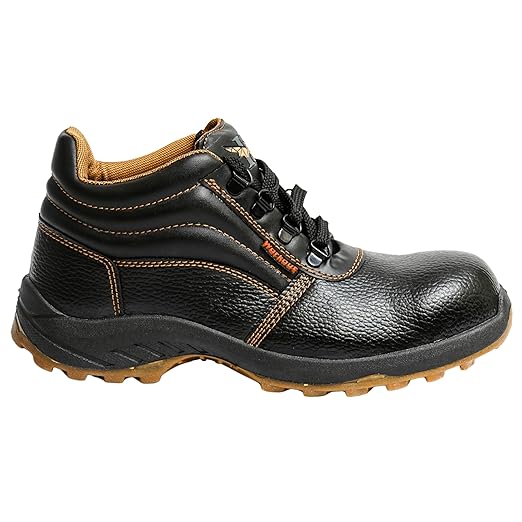 Mens Workout Dual Density Black Pvc Safety Shoe