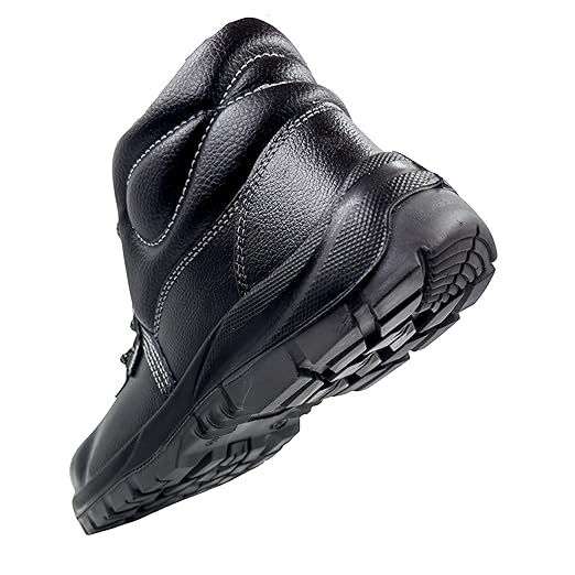 Hi-Ankle Safety Shoe, Black (Free Socks)