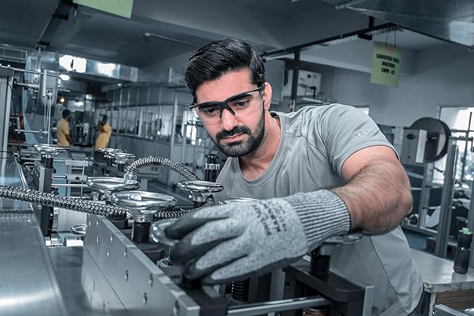 Safety Goggles with Transparent Lens | Scratch & Impact Resistant | Safety Glasses for Multipurpose Use for Pollution, Dust, Riding & Construction Work