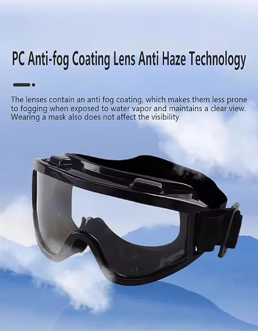 Safety Goggles – Anti-Fog & Scratch-Resistant Eye Protection for Work, Cycling, and Laboratory Use | Splash-Proof, UV Protection, and Durable