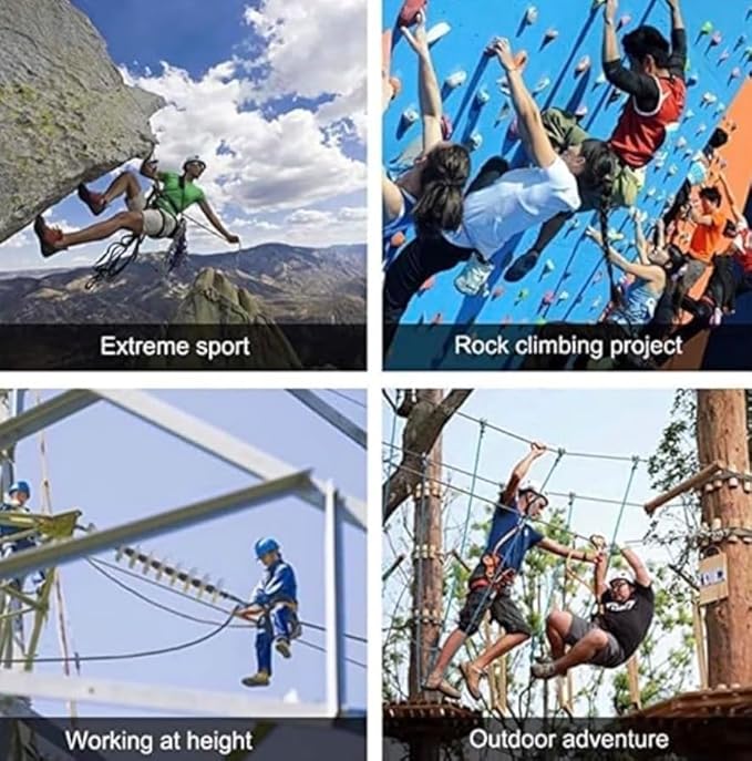 Full Body Safety Harness, Industrial Fall Protection Equipment with Double Rope and Hooks, Heavy-Duty Construction Safety Belt, Height Work PPE Kit