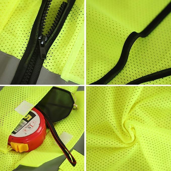 Premium Safety Jacket for Men and Women | Reflective High Visibility | Ideal Unisex Safety Jacket for Civil Engineer | Used in Airport, Construction, Traffic