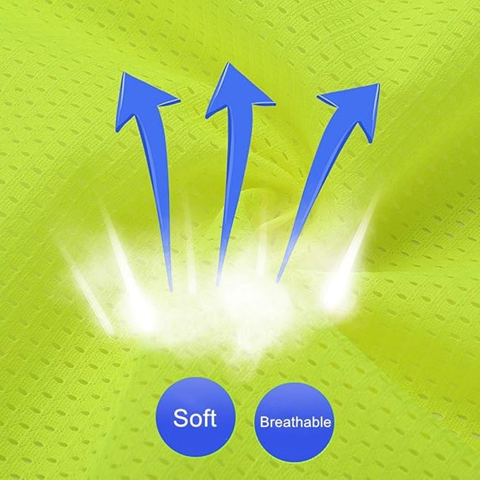 Premium Safety Jacket for Men and Women | Reflective High Visibility | Ideal Unisex Safety Jacket for Civil Engineer | Used in Airport, Construction, Traffic