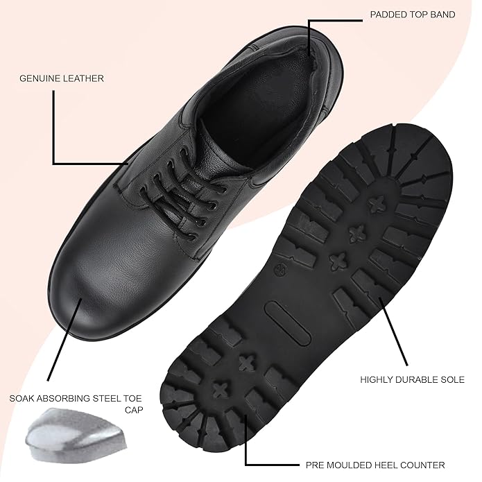 Derby Safety Shoes Men's for Heavy Duty Steel Toe