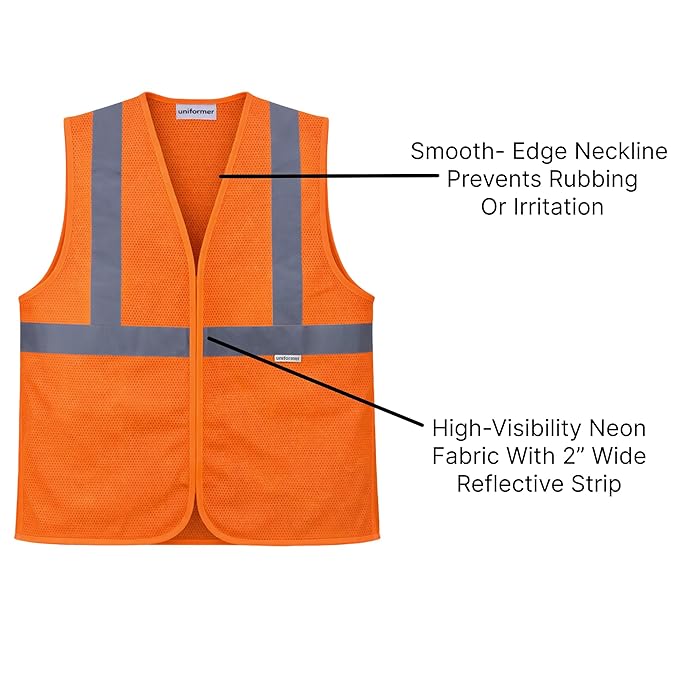 Safety Jacket for Men and Women | Reflective High Visibility | Ideal Unisex Safety Jacket for Construction & Road Safety | Used in Airport, Construction, Traffic