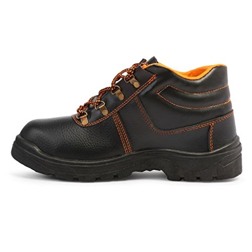 PU Leather Labour Safety Shoes, Black