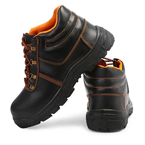 PU Leather Labour Safety Shoes, Black